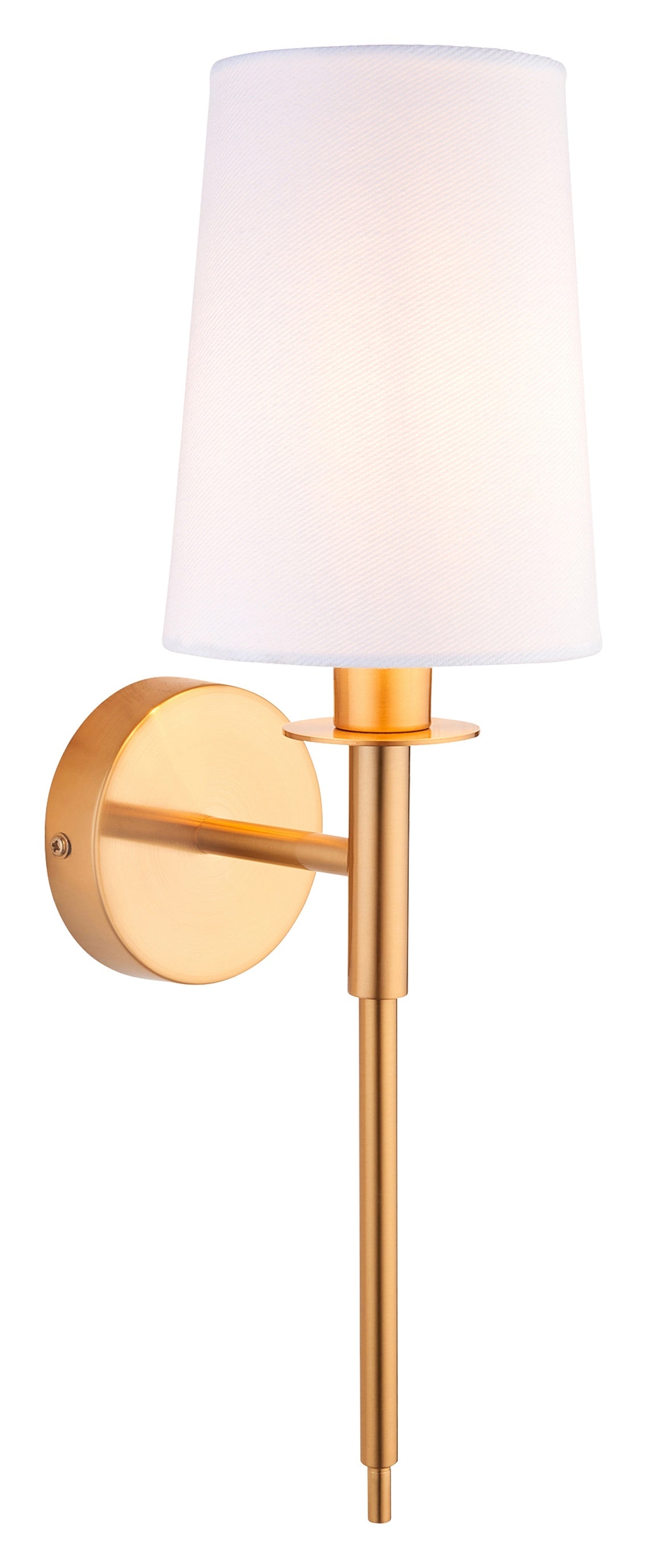 Gallery Direct Langford 1 Wall Light Vintage Brass, complete product view on a white background