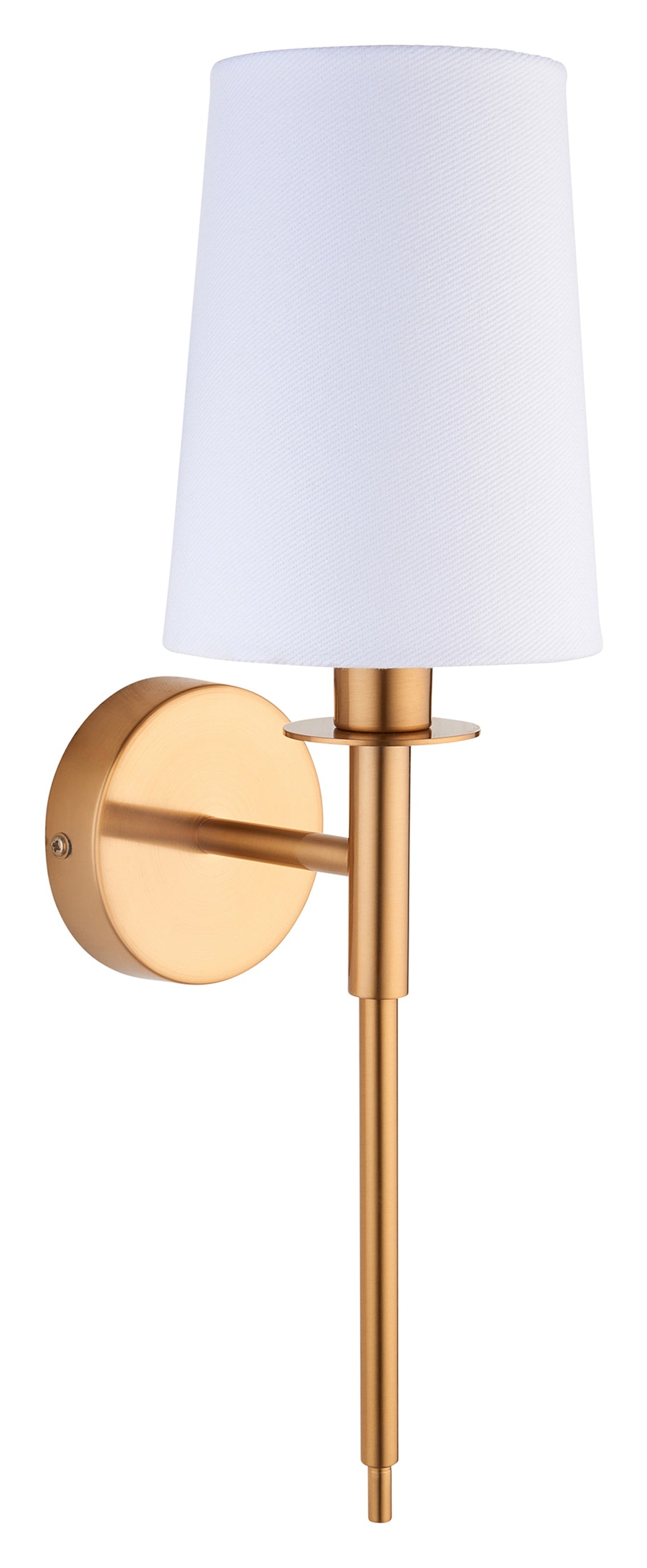 Gallery Direct Langford 1 Wall Light Vintage Brass, complete product view on a white background
