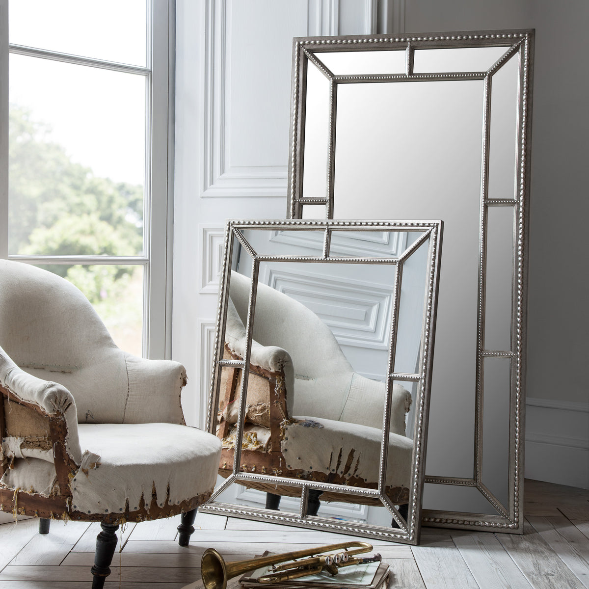 Gallery Direct Lawson Leaner Mirror displayed in a styled interior