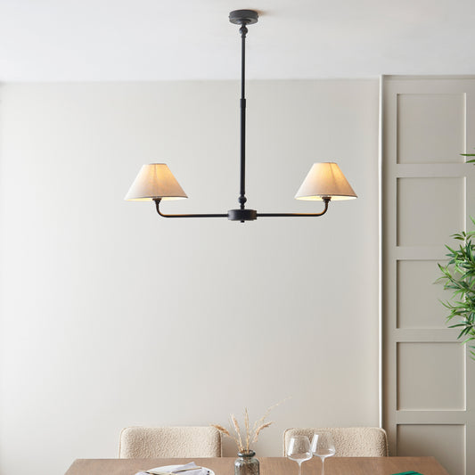 Gallery Direct Lille 2 Pendant Light Matt Black, styled in a room setting