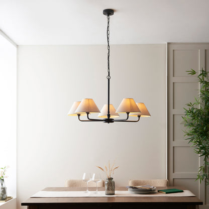 Gallery Direct Lille 5 Pendant Light Matt Black, styled in a room setting