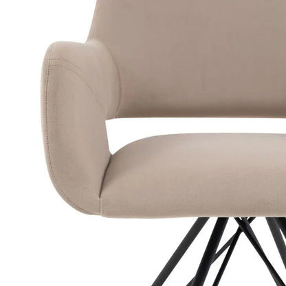 Gallery Direct Livorno Dining Chair in Sand coloured upholstery with black metal legs