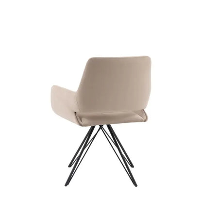 Gallery Direct Livorno Dining Chair in Sand coloured upholstery with black metal legs