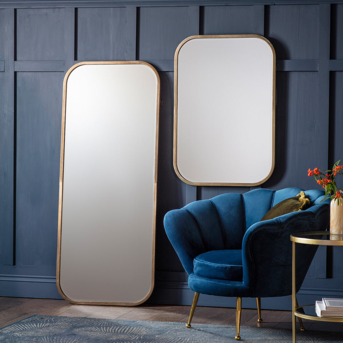 Gallery Direct Logan Rectangle Mirror displayed in a styled interior