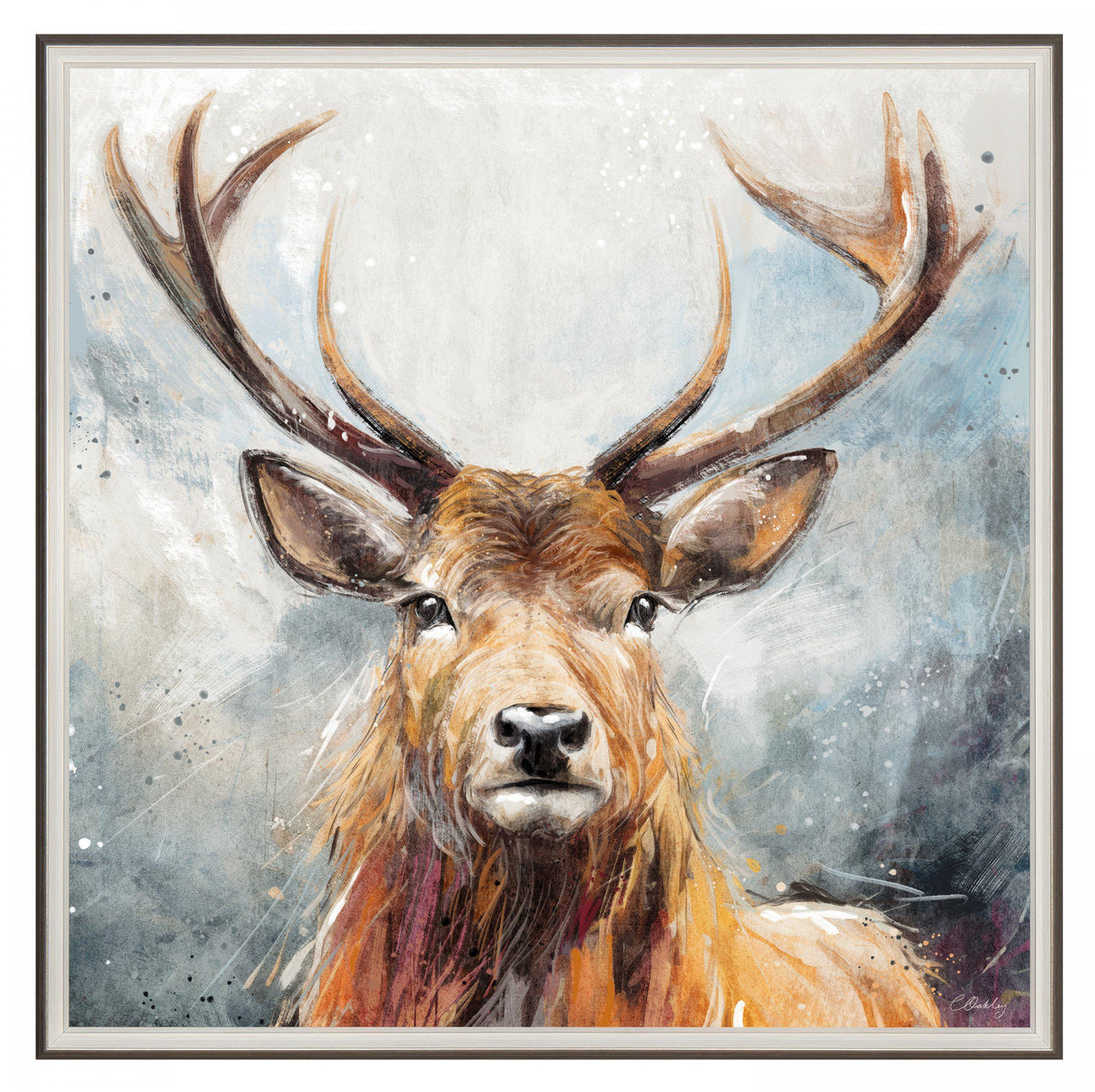 Gallery Direct Looking On Framed Canvas, complete product view