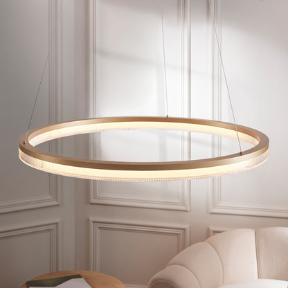 Gallery Direct Lumina Pendant Light Brushed Gold, styled in a room setting