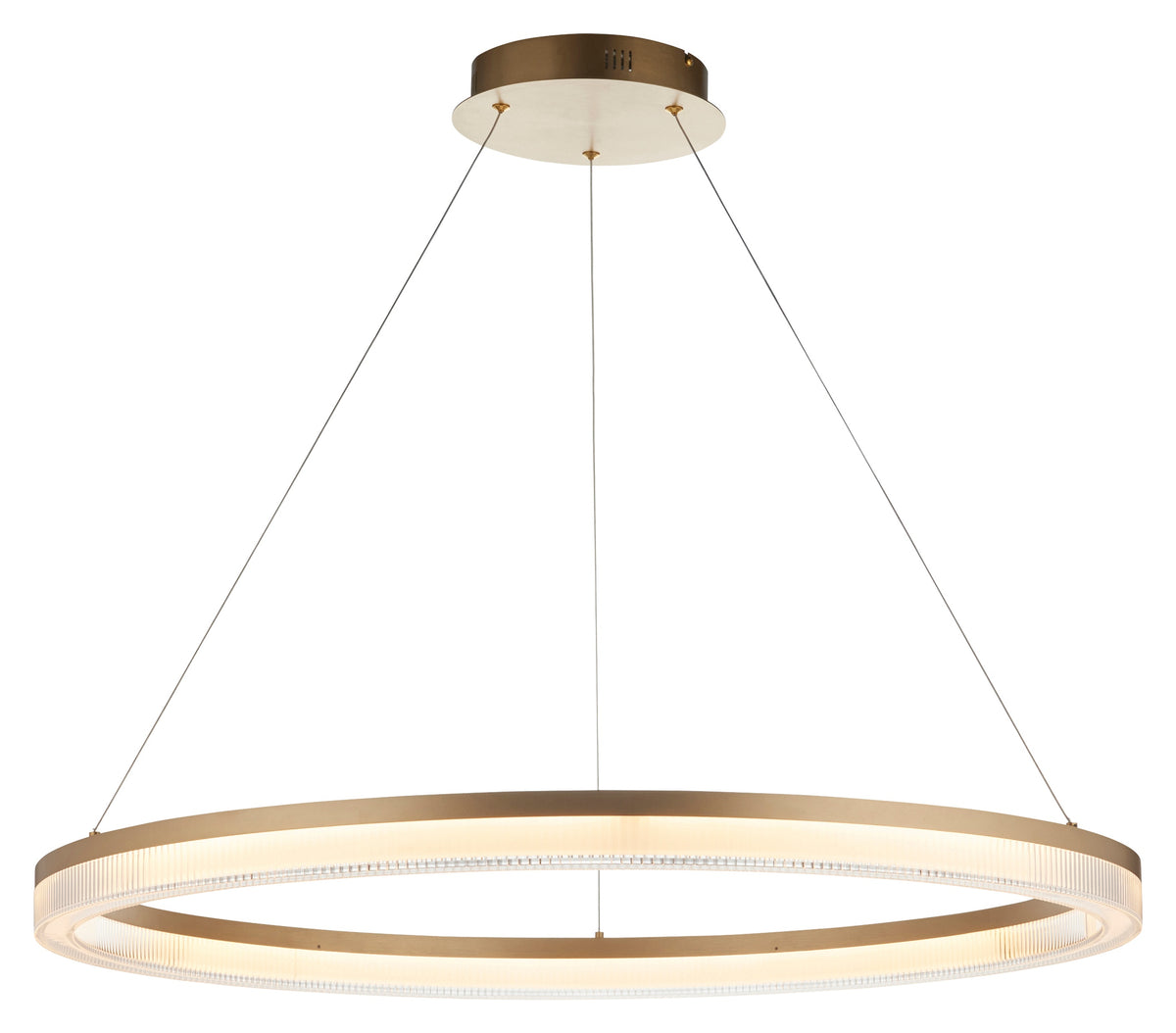 Gallery Direct Lumina Pendant Light Brushed Gold, complete product view on a white background