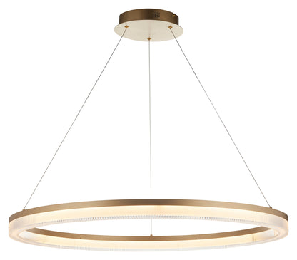 Gallery Direct Lumina Pendant Light Brushed Gold, complete product view on a white background