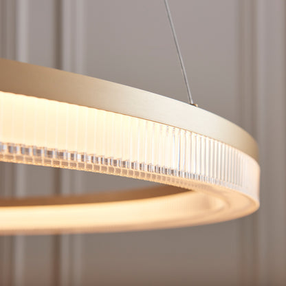 Gallery Direct Lumina Pendant Light Brushed Gold, close-up of the finish and design