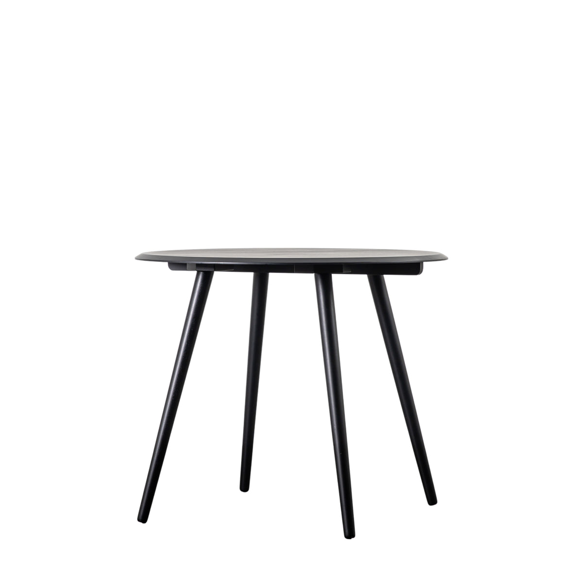 Gallery Direct Maddox round black dining table angled product view