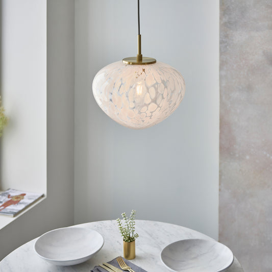 Gallery Direct Mali 1 Pendant Light Satin Brass, styled in a room setting