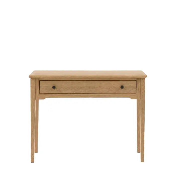 Gallery Direct Malvern 1 Drawer Console Table made using premium oak solids and veneers with wood-grain effect