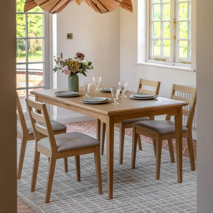 Gallery Direct Malvern Dining Table can be extended to seat up to 6 people comfortably 
