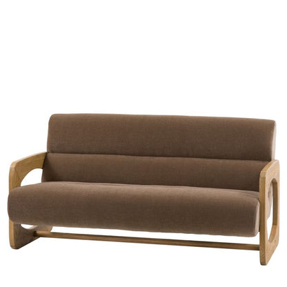 Gallery Direct Marco 3 Seater Sofa in Verona Sepia padded upholstery with a retro inspired wooden cut out frame