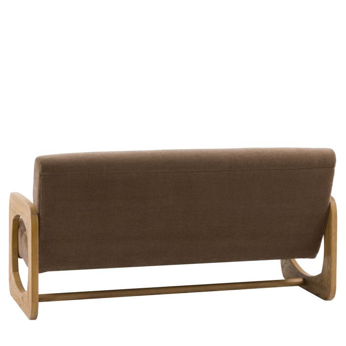 Gallery Direct Marco 3 Seater Sofa in Verona Sepia coloured upholstery with a retro inspired wooden frame