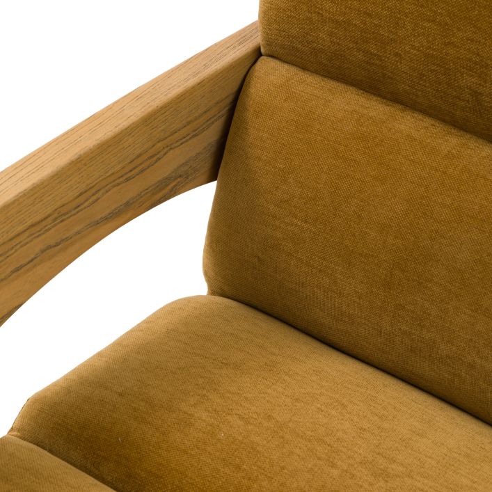 Gallery Direct Marco 3 Seater in Verona Golden padded upholstery with a contemporary wooden frame