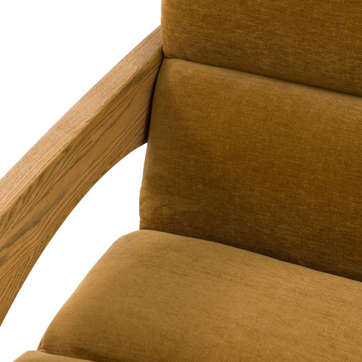 Gallery Direct Marco Armchair in Verona Golden coloured padded upholstery with wooden frame