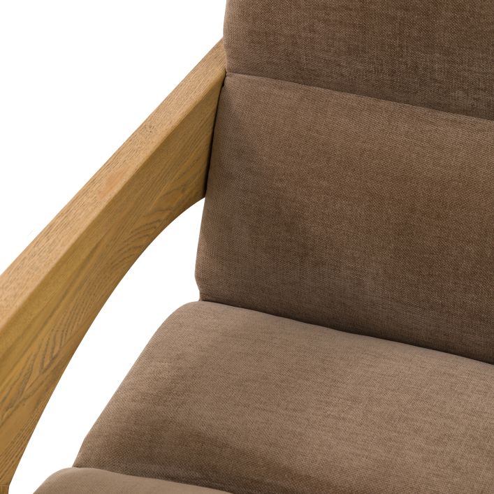 Gallery Direct Marco Armchair in Verona Sepia upholstery with a wooden sculptural frame