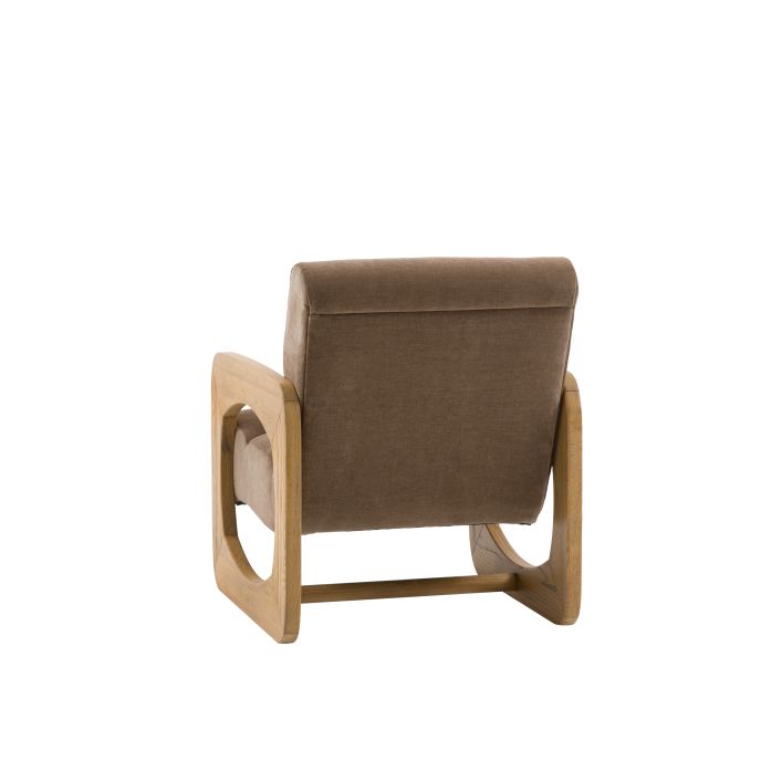 Gallery Direct Marco Armchair in Verona Sepia padded upholstery and a bold wooden frame