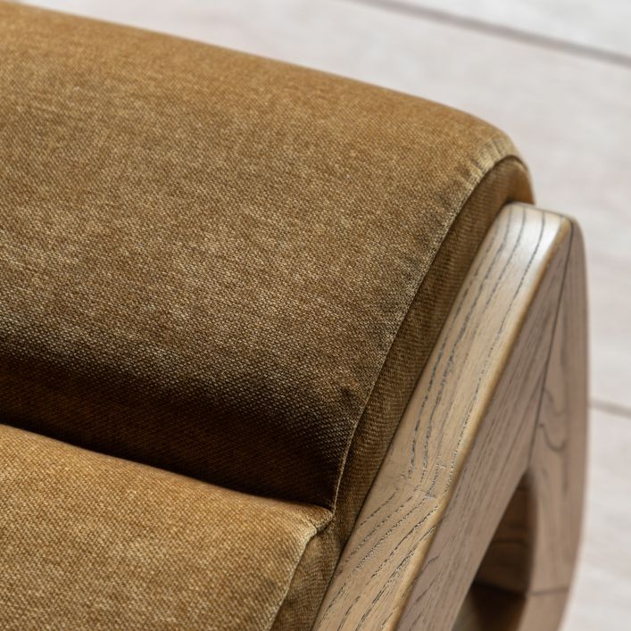 Gallery Direct Marco Footstool in Verona Golden coloured padded fabric, with a wooden frame 