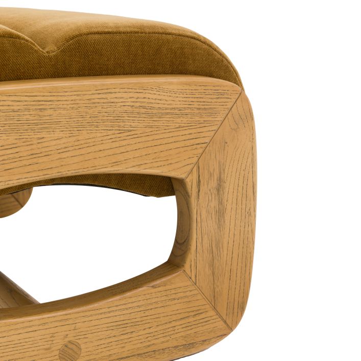 Gallery Direct Marco Footstool in Verona Golden upholstery with a modern wooden frame