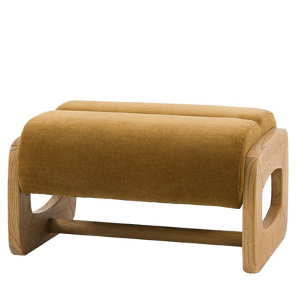 Gallery Direct Marco Footstool in Verona Golden upholstery with a modern wooden frame
