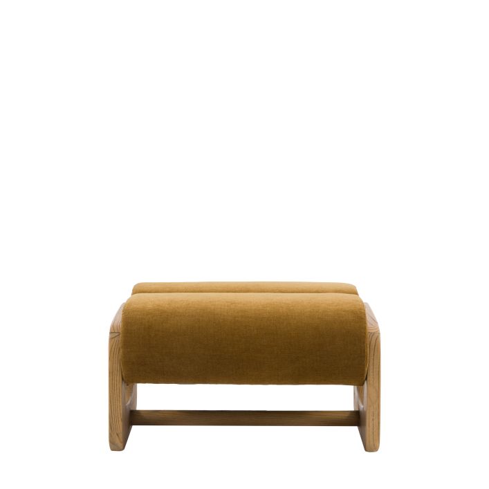 Gallery Direct Marco Footstool features padded upholstery in Verona Golden coloured fabric, and a wooden frame