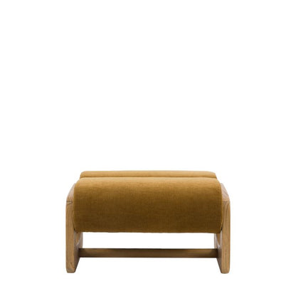Gallery Direct Marco Footstool features padded upholstery in Verona Golden coloured fabric, and a wooden frame