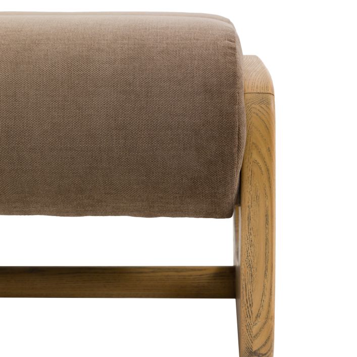 Gallery Direct Marco Footstool in Verona Sepia upholstery with a contemporary wooden frame