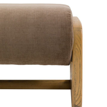 Gallery Direct Marco Footstool in Verona Sepia upholstery with a contemporary wooden frame