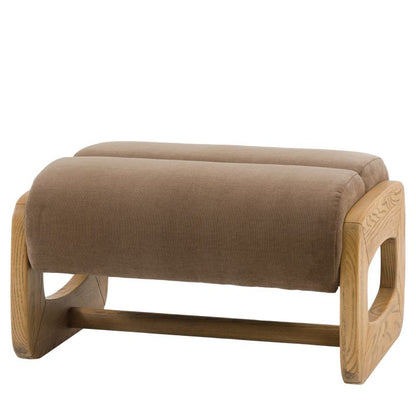 Gallery Direct Marco Footstool in Verona Sepia padded upholstery with a sculptural wooden frame