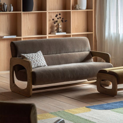 The Gallery Direct Marco Footstool is available in Verona Sepia or Verona Golden upholstery, within a wooden sculptural frame. 