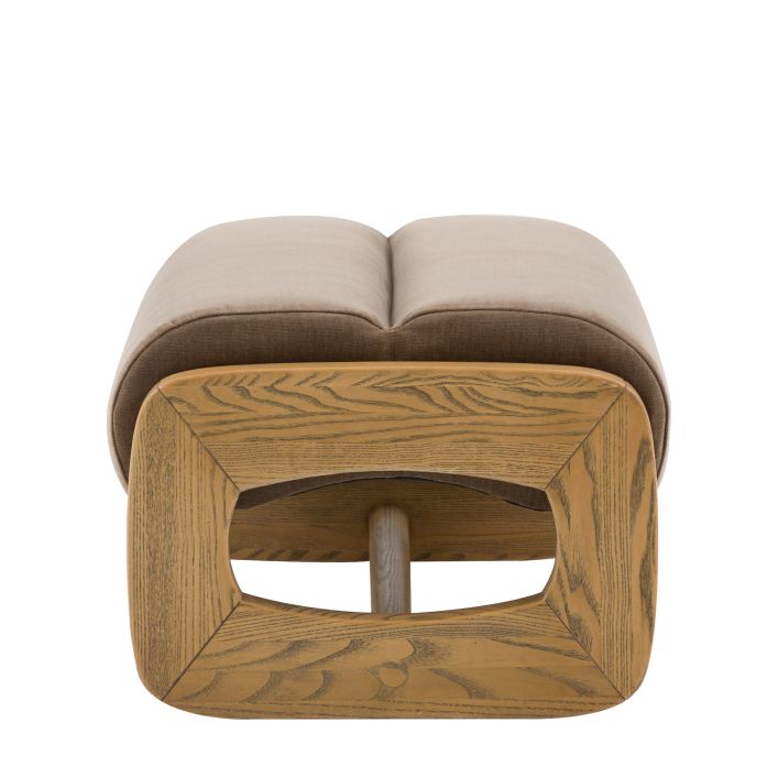 Gallery Direct Marco Footstool in Verona Sepia upholstery with a modern and contemporary wood frame