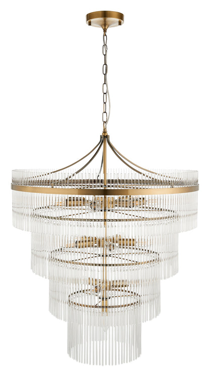 Gallery Direct Marietta 16 Pendant Light Antique Brass, complete product view on a white background