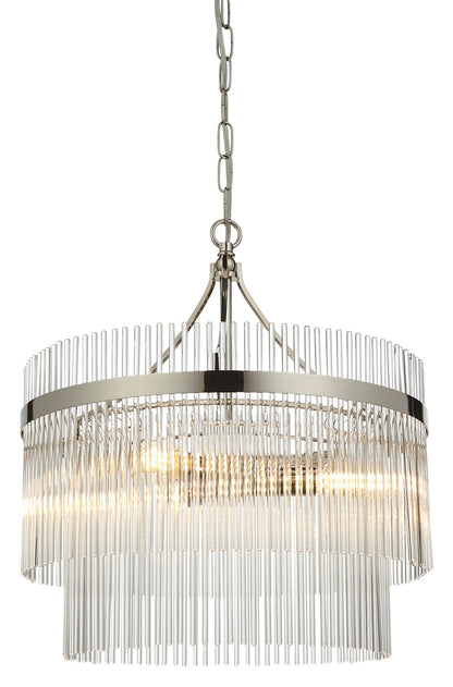 Gallery Direct Marietta 3 Pendant Light Bright Nickel, complete product view on a white background