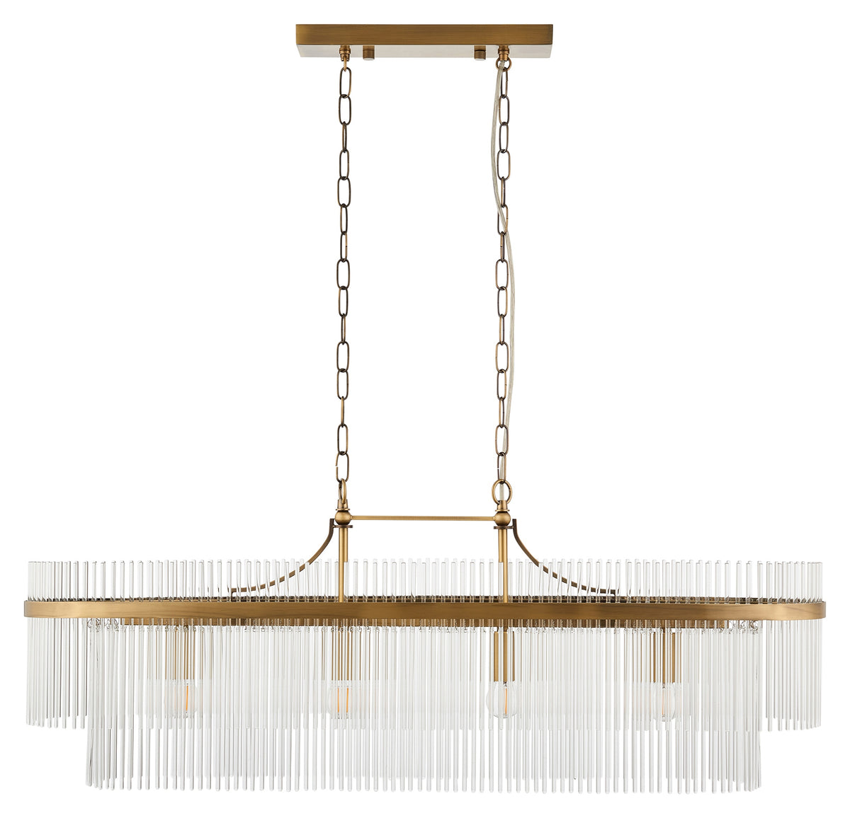 Gallery Direct Marietta 4 Pendant Light Antique Brass, complete product view on a white background