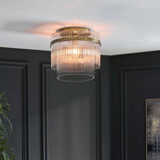 Gallery Direct Marietta Ceiling Light Antique Brass, styled in a room setting