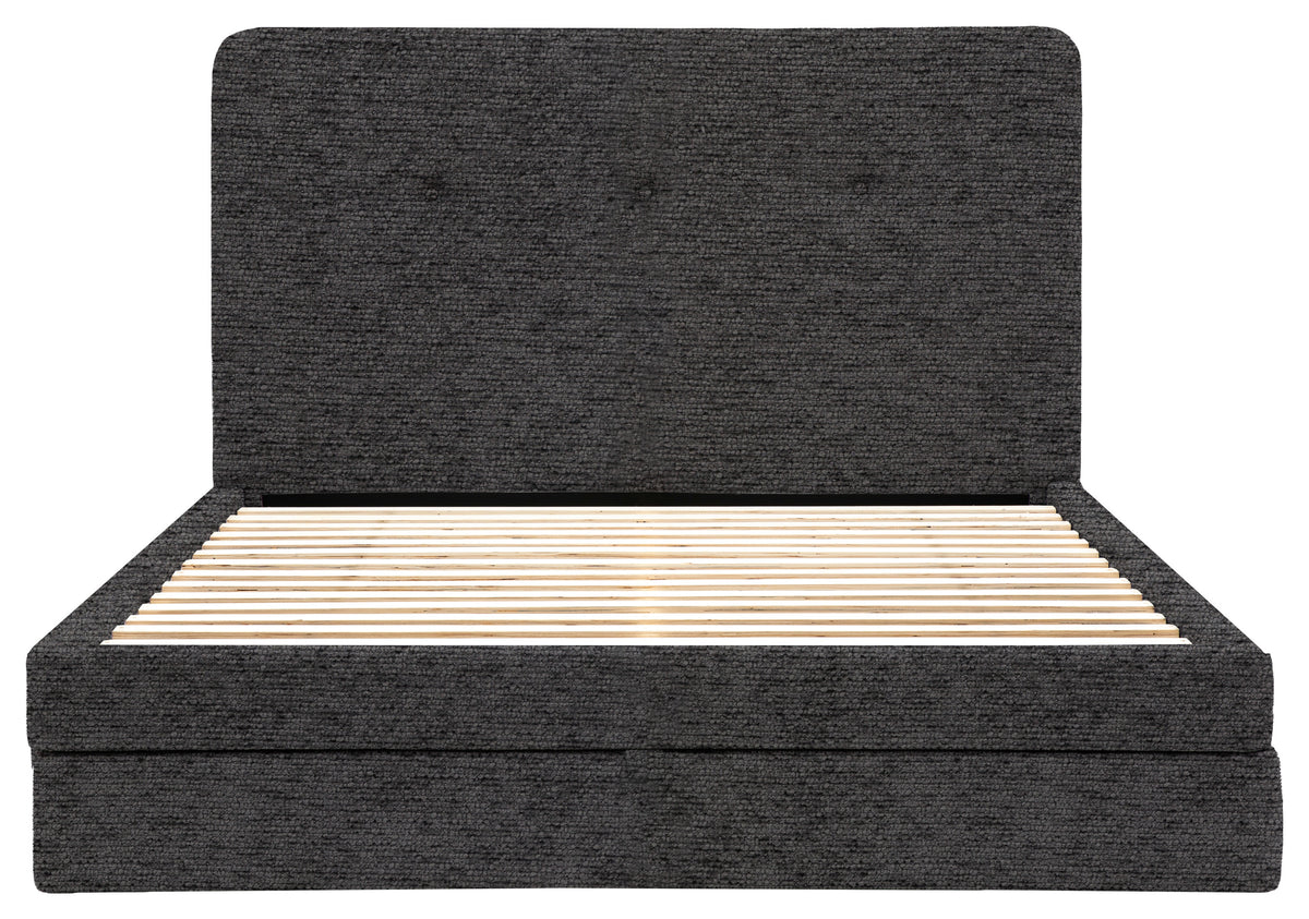 Gallery Direct Marlowe 2 Drawer Bedstead Double in Mikah Ashen upholstery, product view