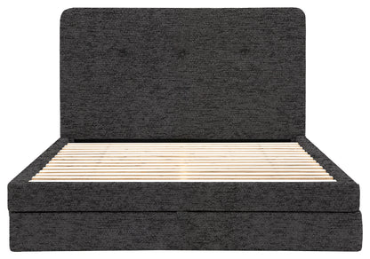 Gallery Direct Marlowe 2 Drawer Bedstead Double in Mikah Ashen upholstery, product view