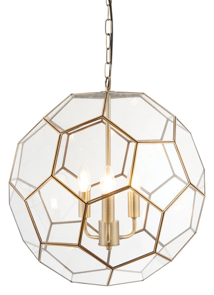 Gallery Direct Miele 3 Pendant Light Antique Brass, complete product view on a white background