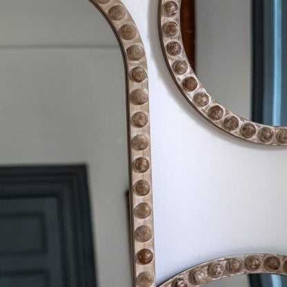 Gallery Direct Millbrook Arch Leaner Mirror, close-up of the mirror and frame details