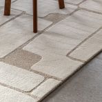 Gallery Direct Montauk Hand Tufted, Natural coloured, Graphic design, small rug measure 1600x2300mm