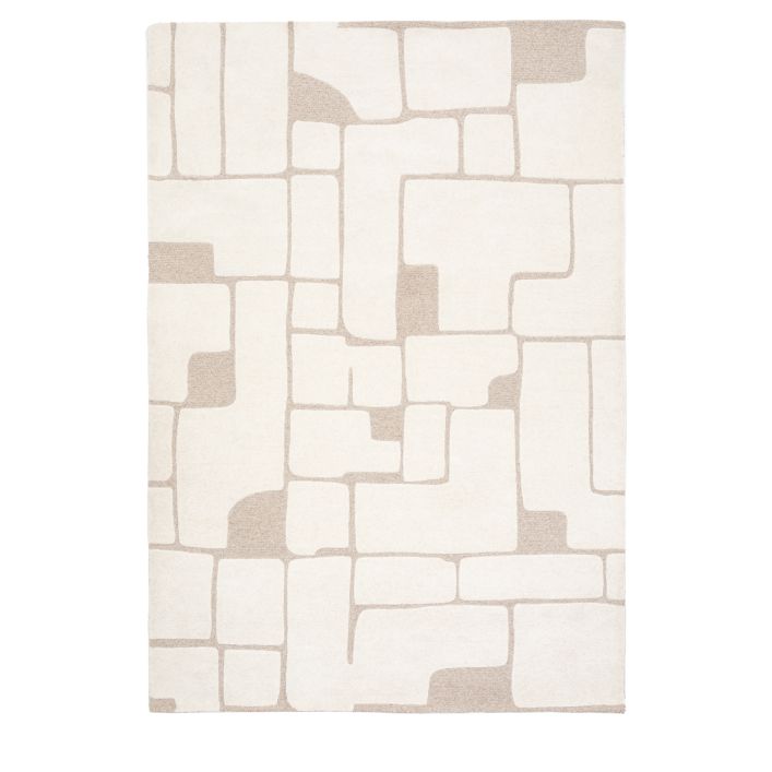Gallery Direct Montauk Hand tufted Graphic Rug 2000x2900mm is a large area rug with an abstract graphic design in neutral colour