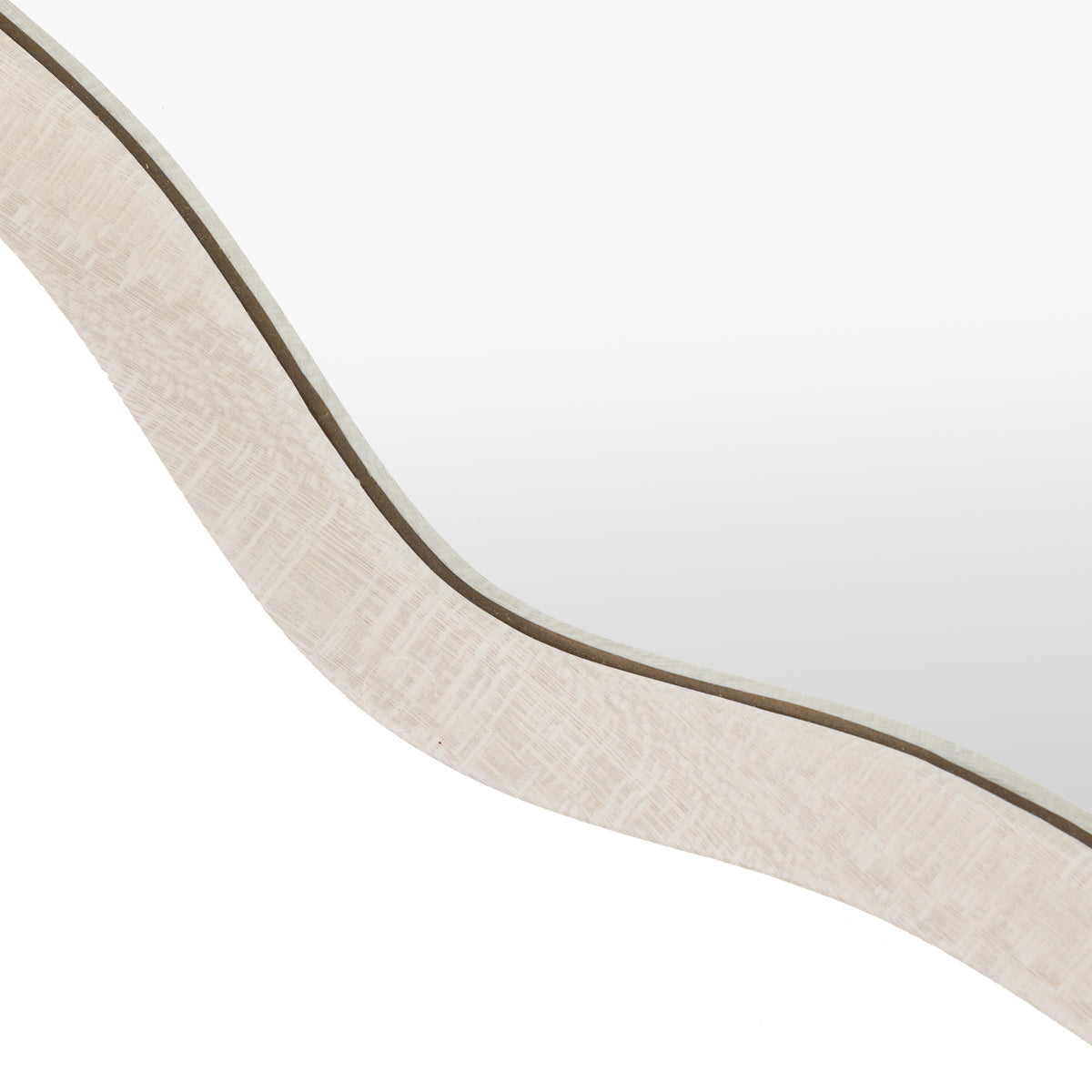 Gallery Direct Monterey Wave Round Mirror Smoke, close-up of the mirror and frame details