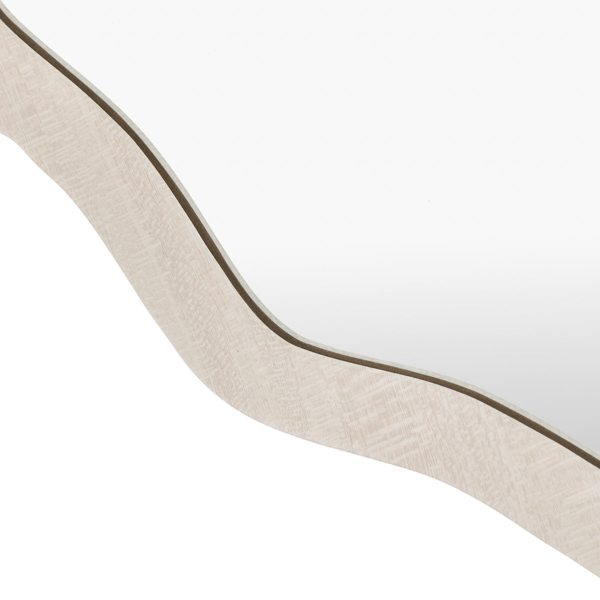 Gallery Direct Monterey Wave Round Mirror Smoke, close-up of the mirror and frame details
