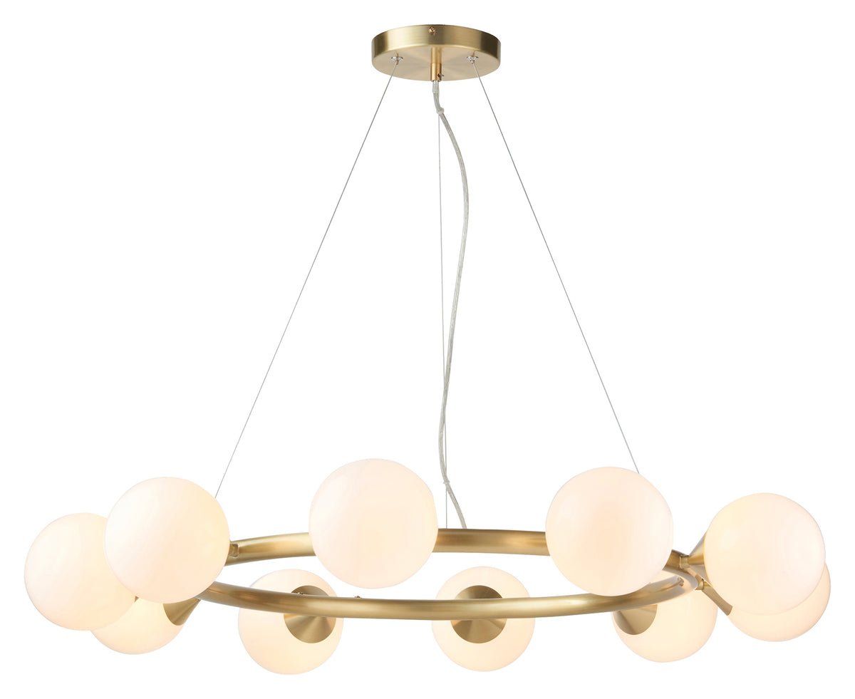 Gallery Direct Montrose 10 Pendant Light Satin Gold, complete product view on a white background