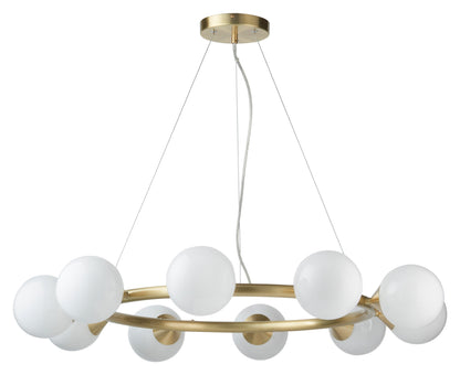Gallery Direct Montrose 10 Pendant Light Satin Gold, complete product view on a white background