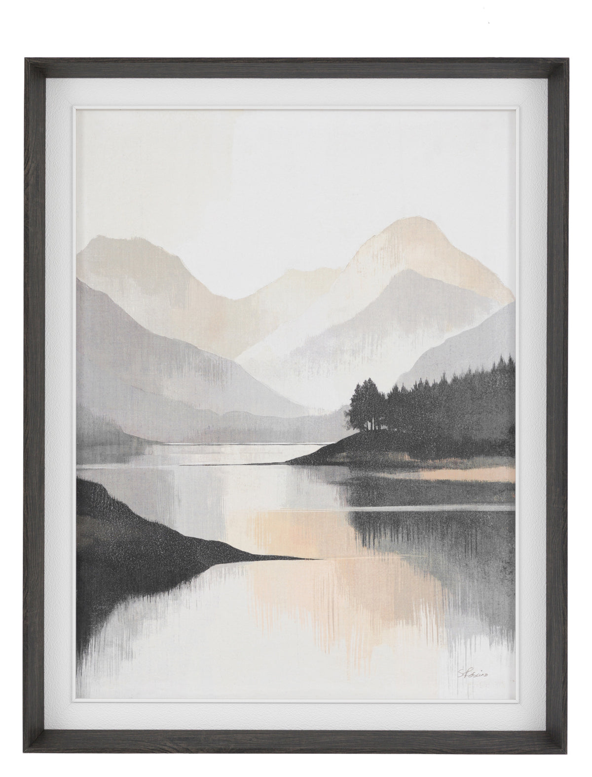 Gallery Direct Mountain Reflections Framed Canvas, complete product view