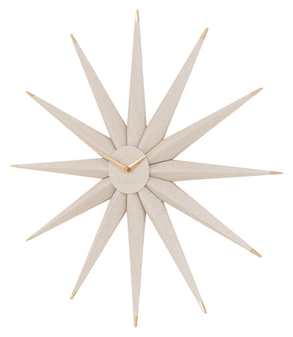 Gallery Direct North Star Wall Clock Light Grey, complete product view