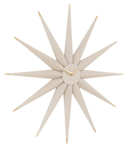 Gallery Direct North Star Wall Clock Light Grey, complete product view